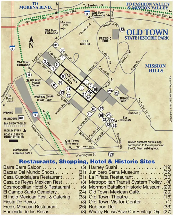 Old Town San Diego Map