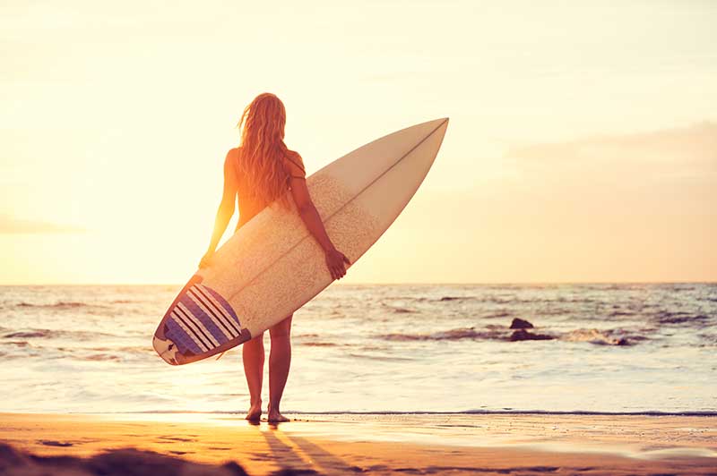 Surfer Girl on San Diego Beach