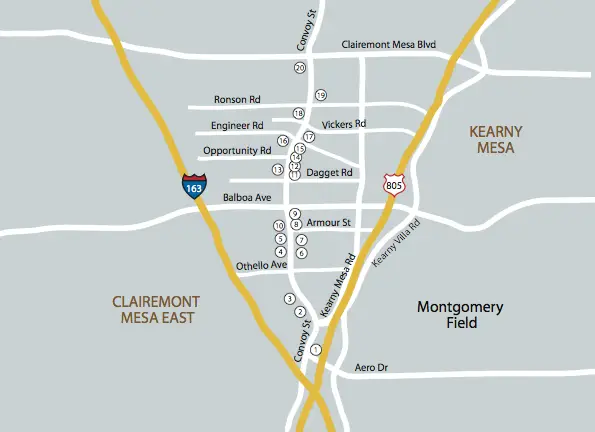 Convoy Street, Map, Asian Restaurants, Phuong Trang